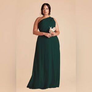 Elegant Green One-Shoulder Dress